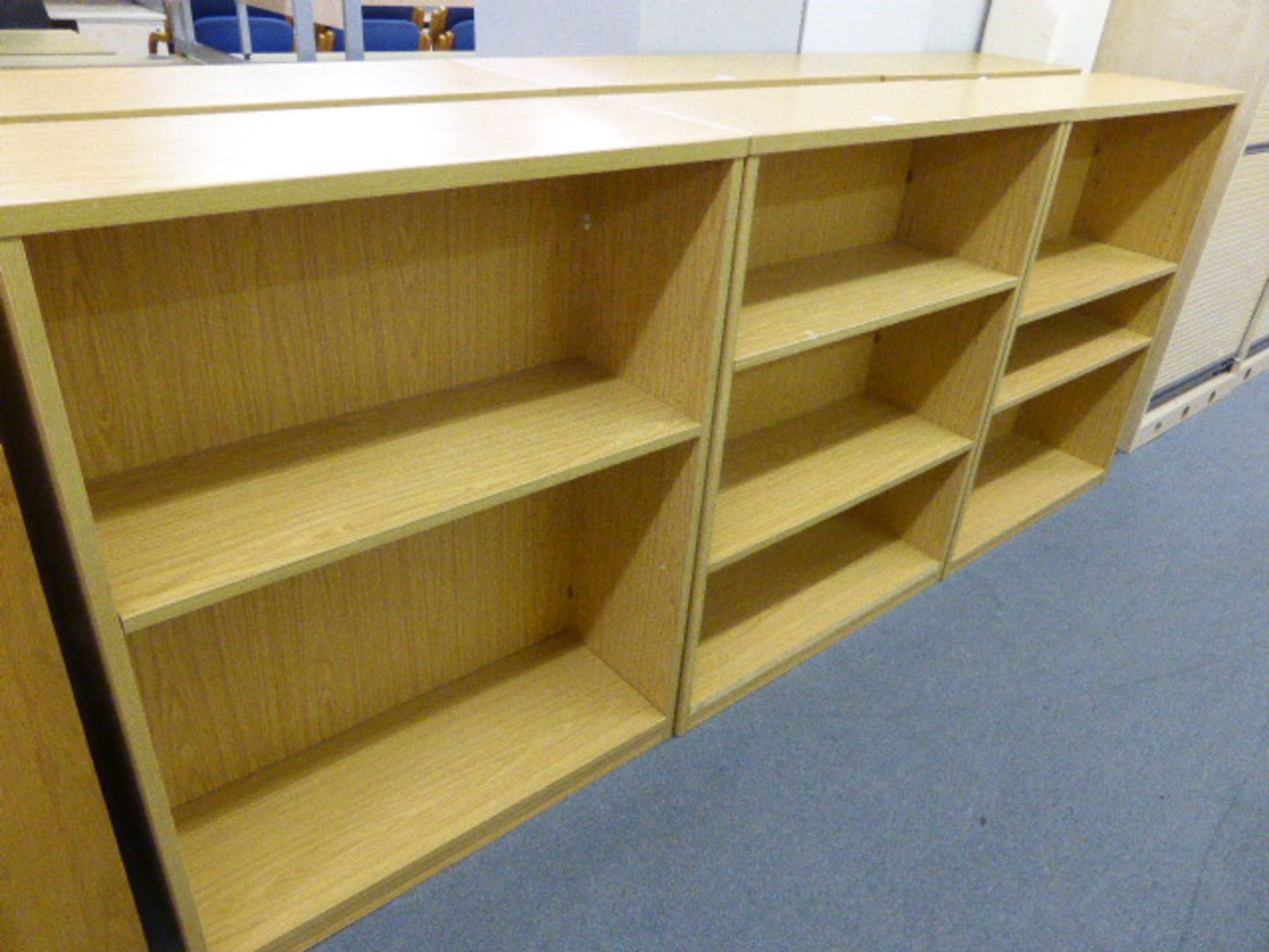 Three 80 x 100cm open bookshelves