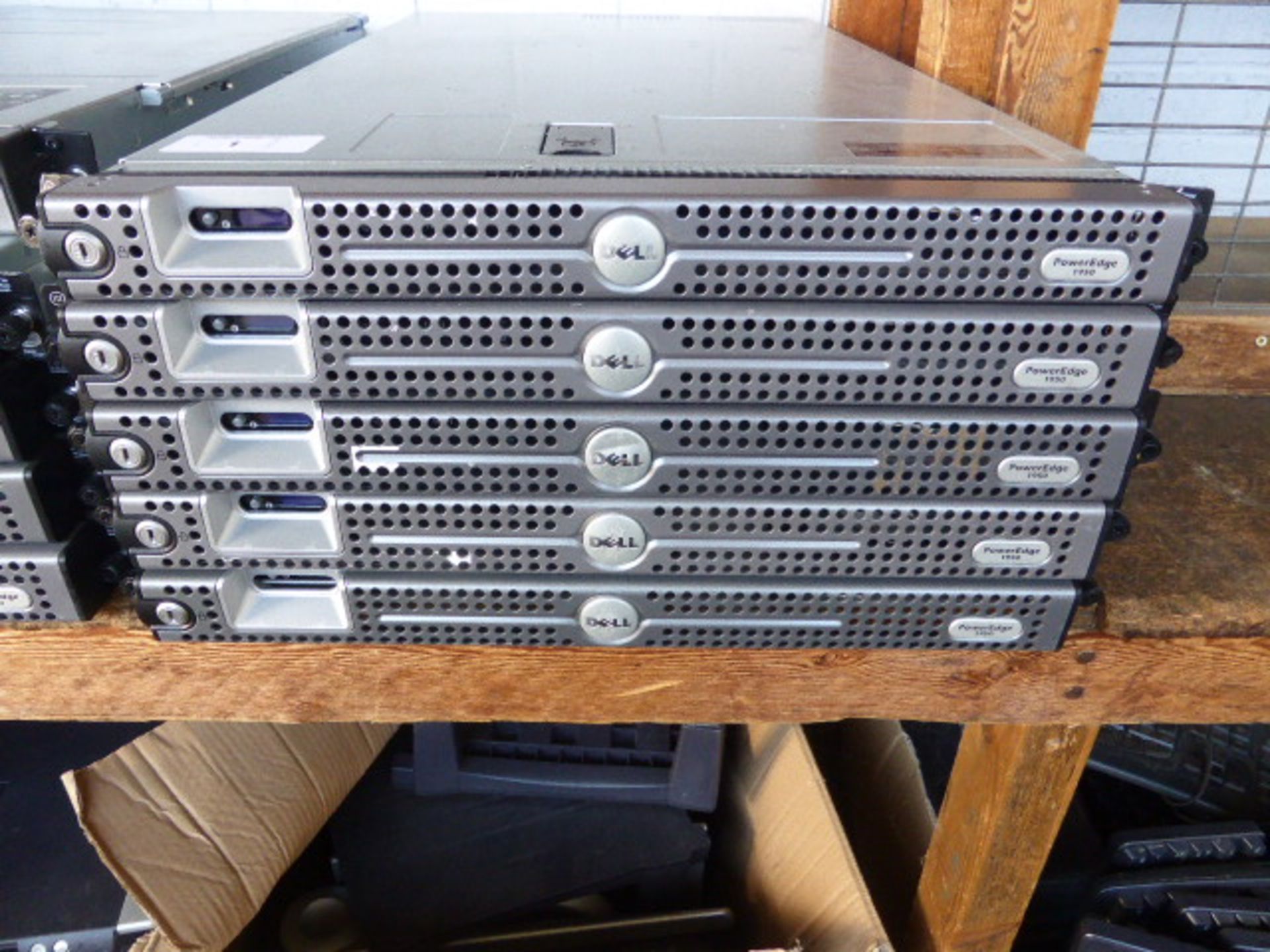 5 Dell PowerEdge 1950 rack mounted servers with no hard drives