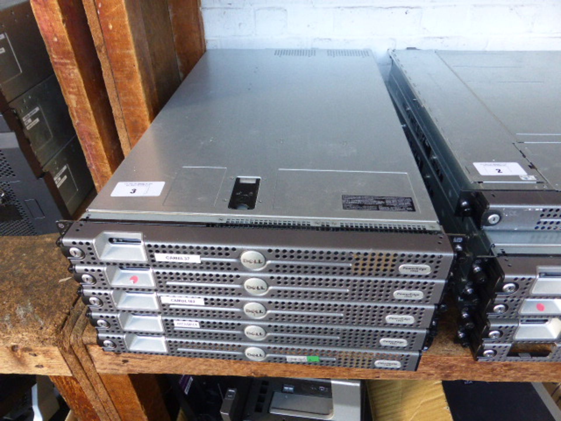 5 Dell PowerEdge 1950 rack mounted servers with no hard drives - Image 2 of 2