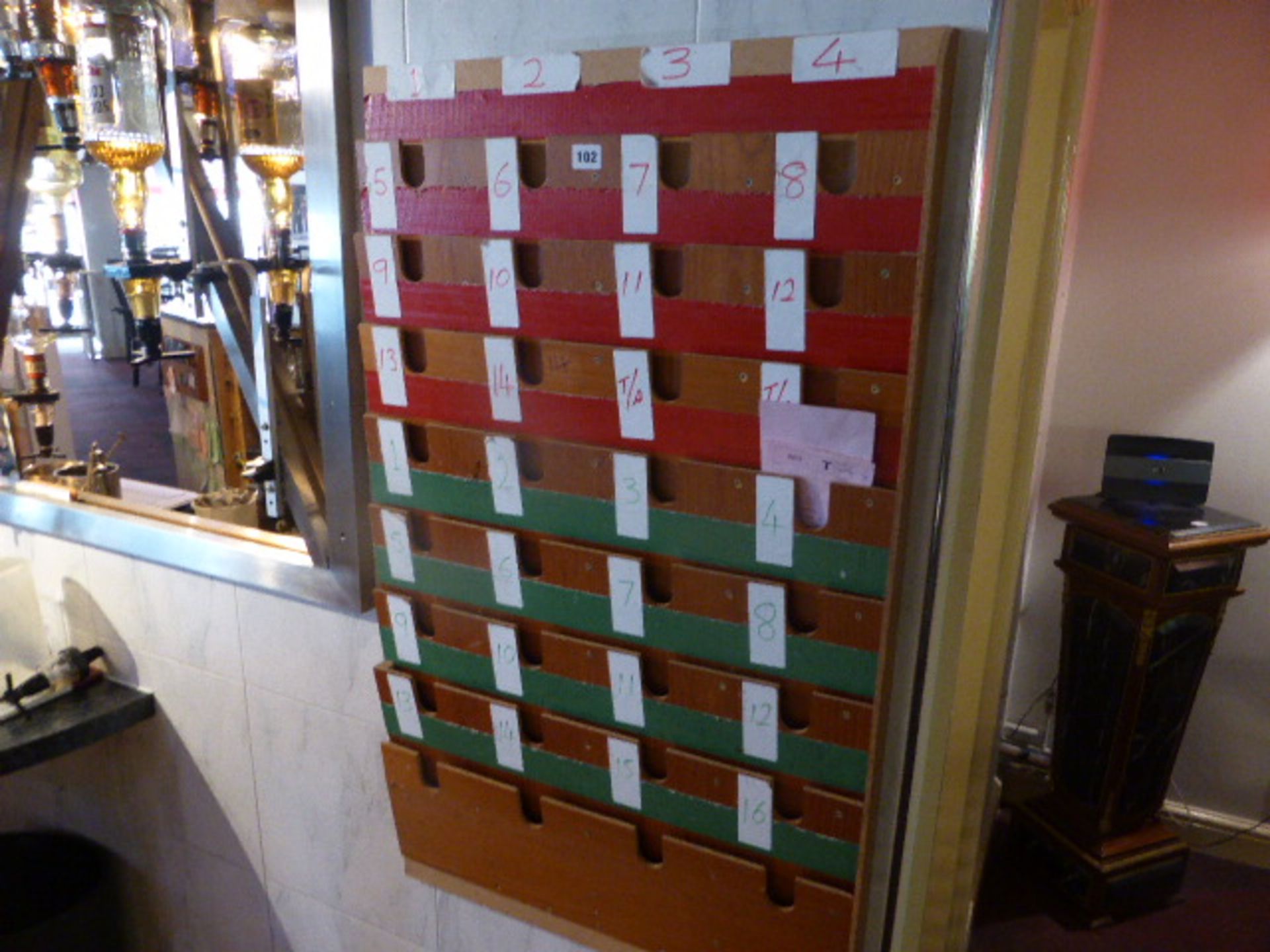 Wall-mounted table order board, with 2 other similar smaller wall-mounted boards