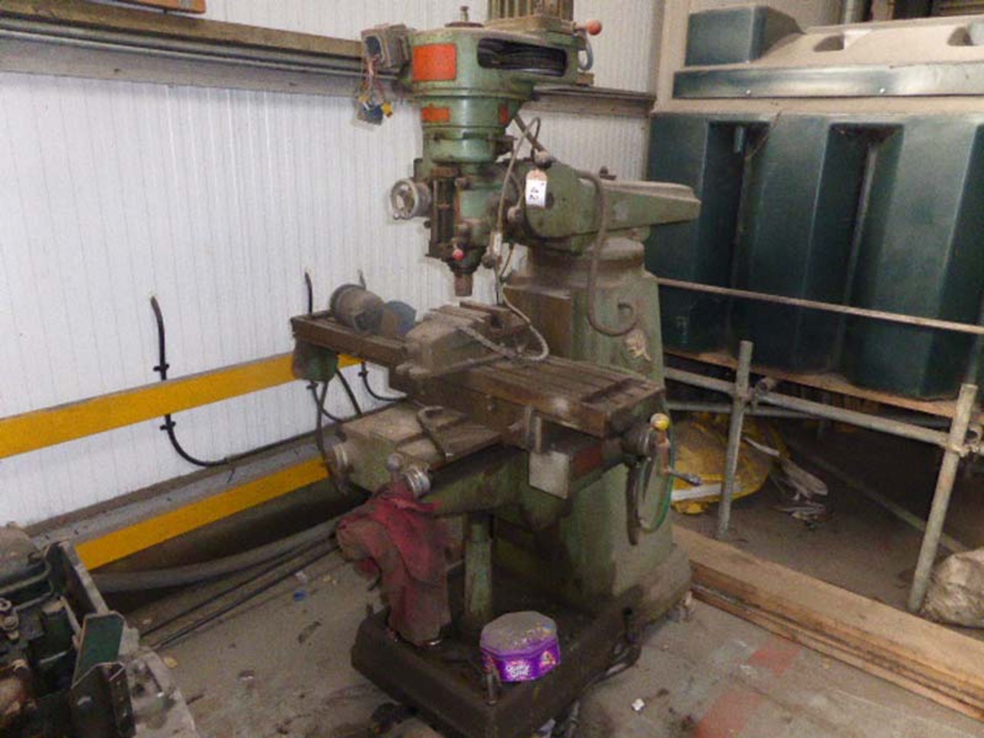 Beaver model VBRP universal milling machine with cabinet of accessories and tooling. s/n 729