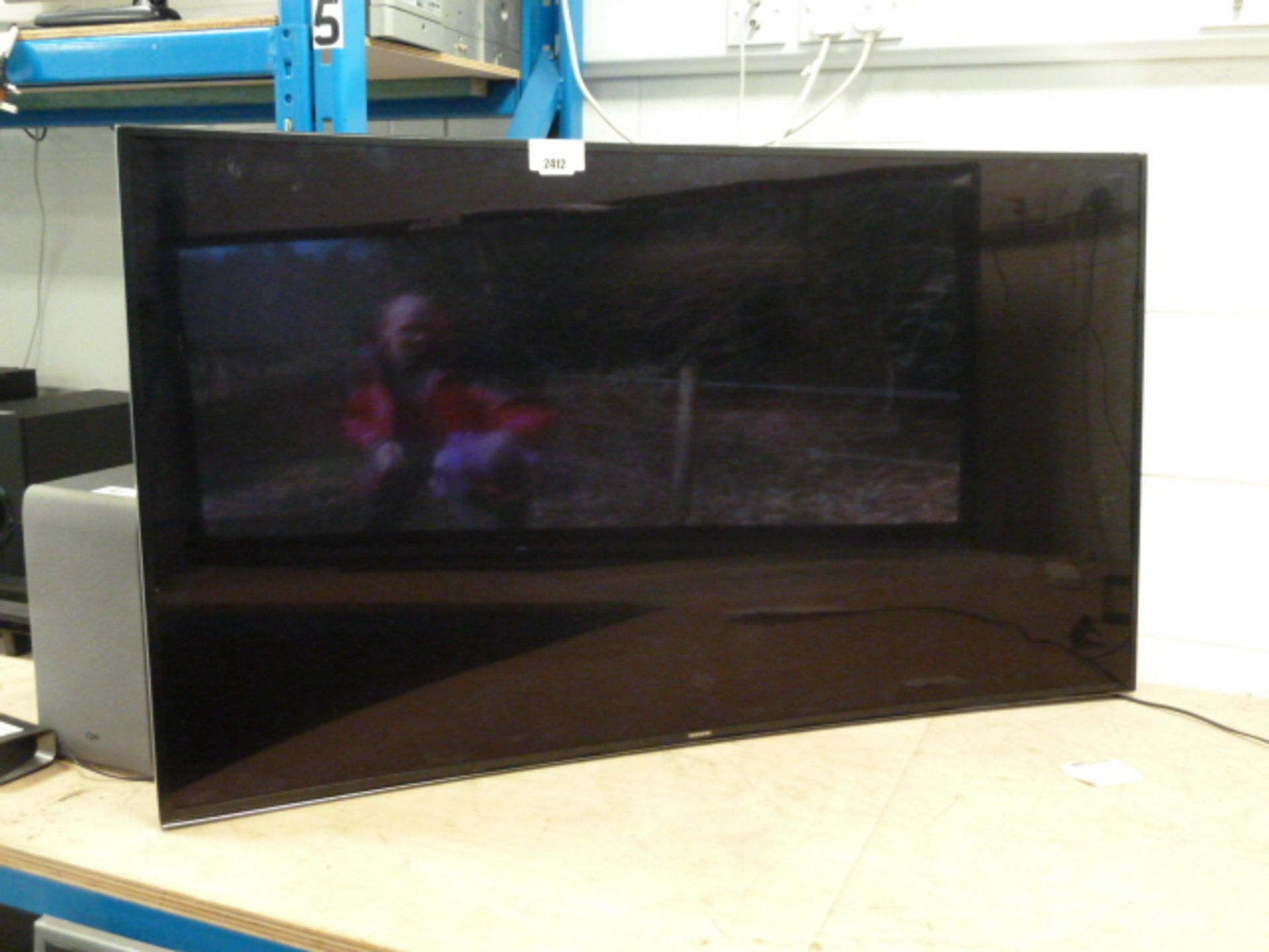 2130 Samsung 55'' curved screen TV set model UE55HU7100 no stand (af)