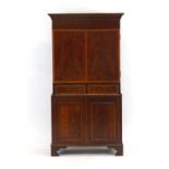 A 19th century mahogany, strung and satinwood crossbanded cabinet,