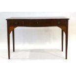 A 19th century mahogany bow-fronted buffet/side table with three frieze drawers,