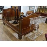 A late 19th century mahogany part bedstead