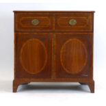 A late 19th century mahogany, walnut and rosewood crossbanded cabinet,