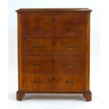 A 19th century Scandinavian elm secretaire,