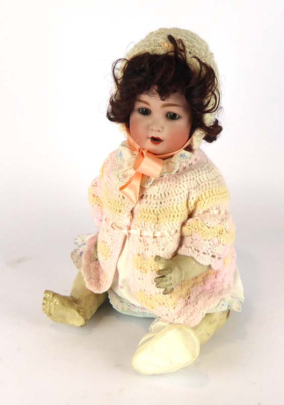 A Schutzmeister & Quendt bisque headed doll with sleeping brown glass eyes and open mouth showing - Image 3 of 3