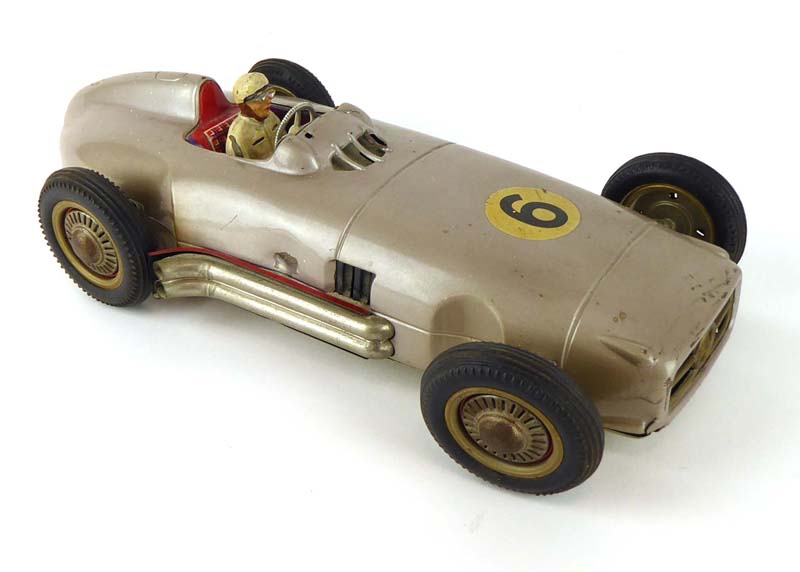 A West German battery operated tinplate Mercedes racing car, l. - Image 2 of 8