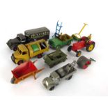 A mixed group of diecast commercial, construction and farm models,