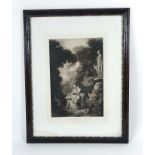 After Jean Honore Fragonard (1732-1806), 'Roman D'Amour De La Jeunesse', engraving, 70 x 48 cm,