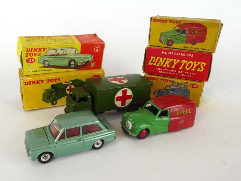 Four Dinky Toys models comprising: 295 Atlas bus, 470 Austin van 'Shell', - Image 2 of 2