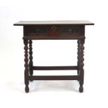 A William & Mary oak lowboy/side table,