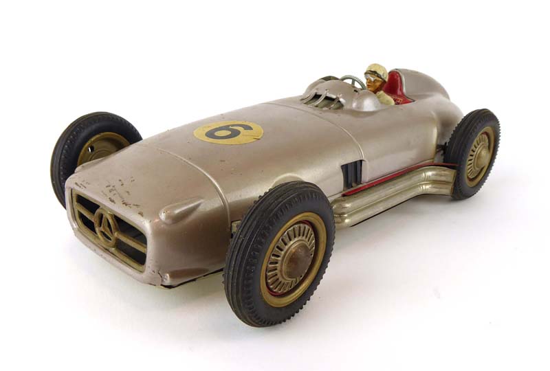 A West German battery operated tinplate Mercedes racing car, l. - Image 3 of 8