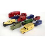 A mixed group of pre-war and later diecast commercial models, mostly Dinky including petrol tankers,