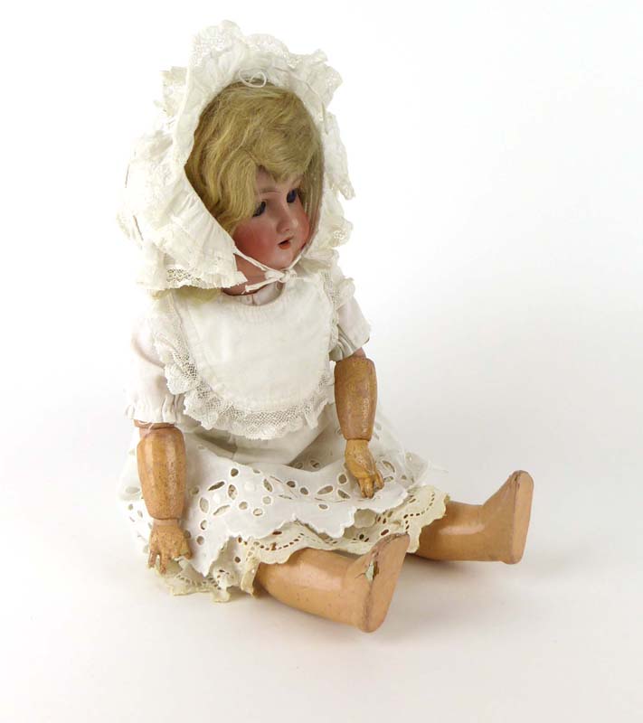 An Armand Marseille bisque headed doll with fixed brown glass eyes and open mouth, - Image 4 of 4