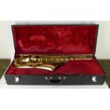 A boxed French brass Mark VI saxophone by Henri Selmer, M.