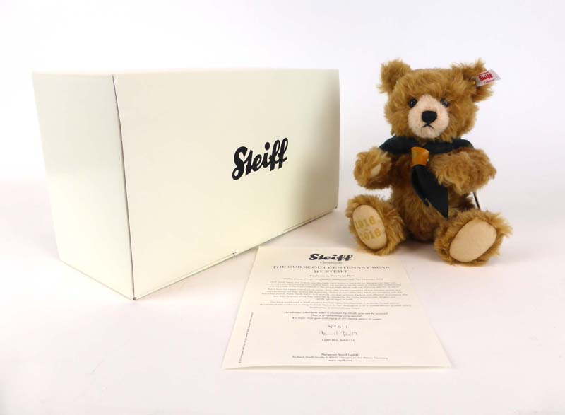 A limited edition fully jointed Steiff 'The Cub Scout Centenary' bear, No.