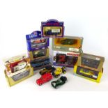 A mixed group of diecast models including Corgi Classic Fire Vehicles 'The Cardiff',