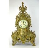 A 19th century French mantle clock, the Japy Freres movement striking on a bell (deficient),