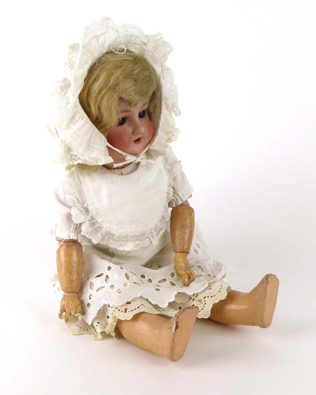 An Armand Marseille bisque headed doll with fixed brown glass eyes and open mouth, - Image 3 of 4