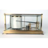 A French gilt metal five glass cased barograph, w. 30.