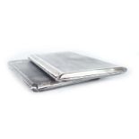 A silver, parcel gilt and engine turned cigarette case of rectangular form, maker WHM,