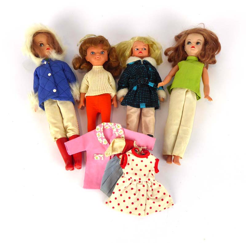 A mixed group of dolls including Sindy, Patch, Dawn and Tressy,