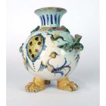 A Cantagalli miniature vase of globular form,