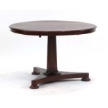 A Victorian mahogany breakfast table, the circular tilt-top on a column,