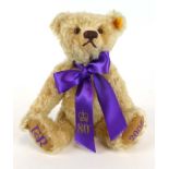 A fully jointed Steiff bear commemorating Queen Elizabeth II's 80th birthday