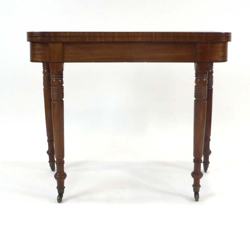 A Georgian mahogany card table,