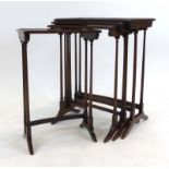 A nest of 19th century mahogany quartetto occasional tables, max. w.