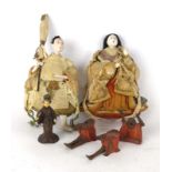 A pair of 19th century Chinese dolls modelled as an empress, h. 16.