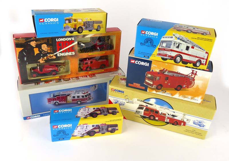 Fourteen Corgi Classics and other diecast vehicles each modelled as a fire engine, - Image 2 of 3