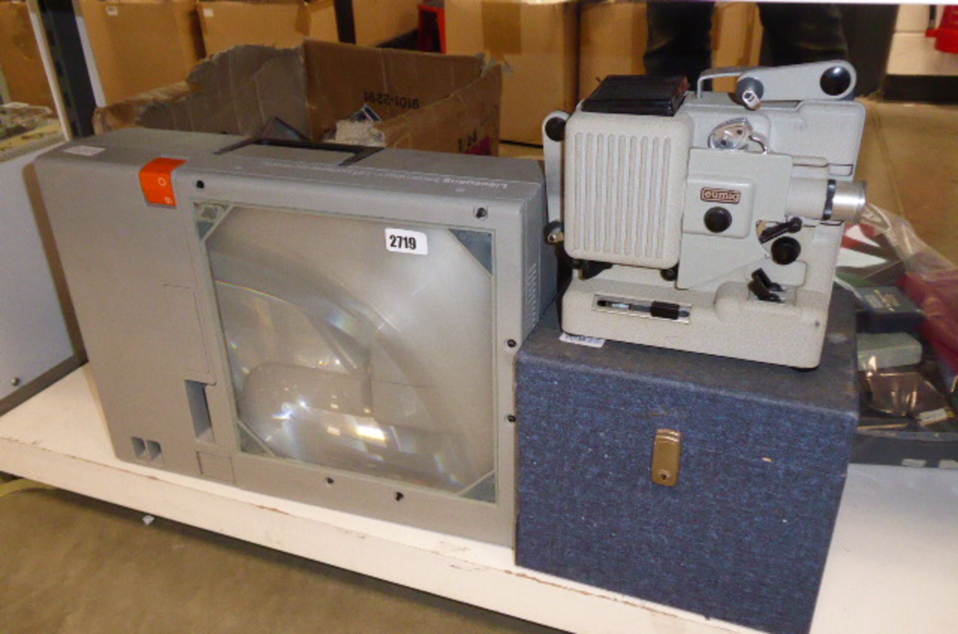 Eumig film projector and Liesegan portable electronic enlarger