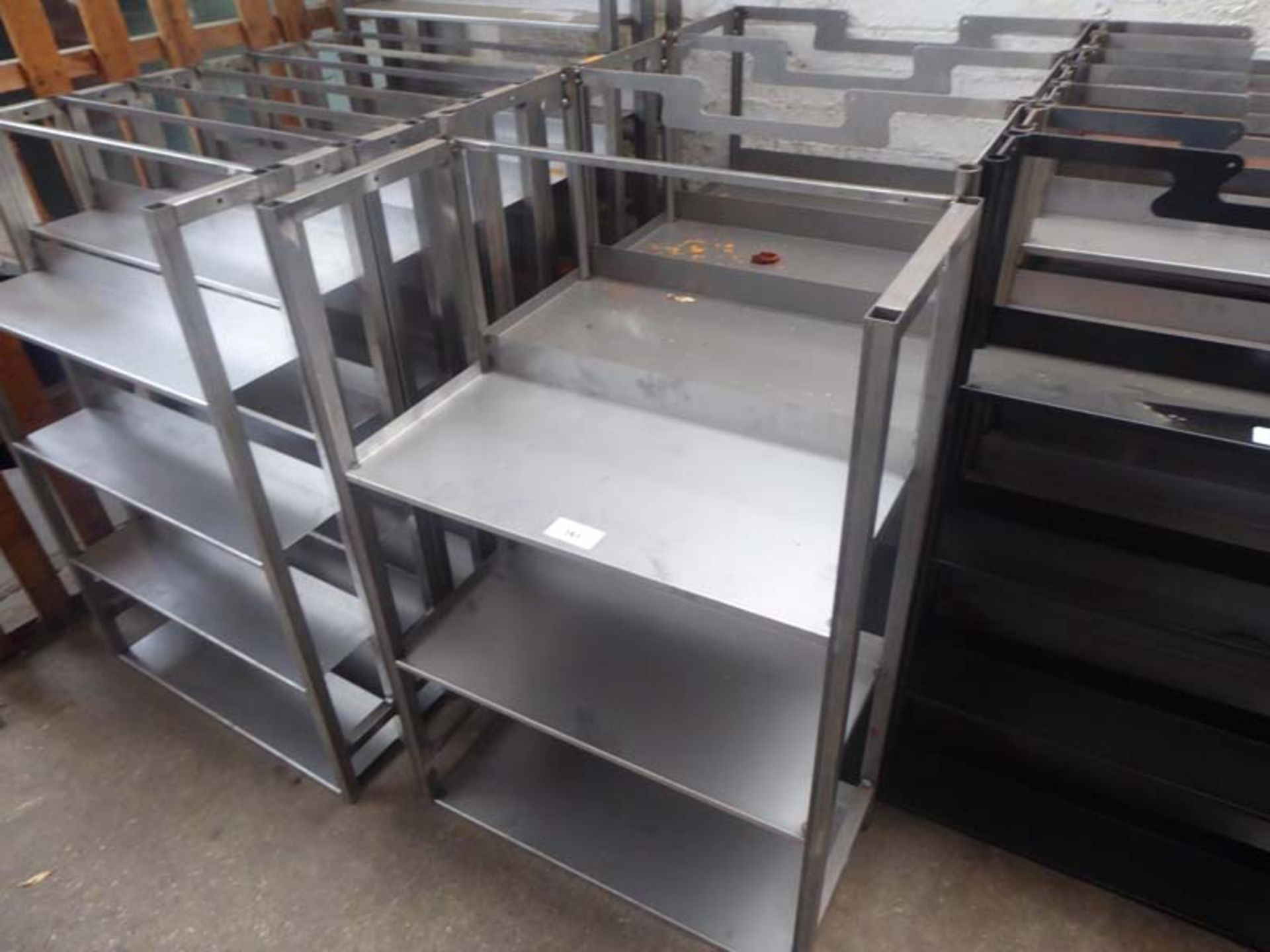 4 unfinished steel LP storage racks - Image 2 of 2