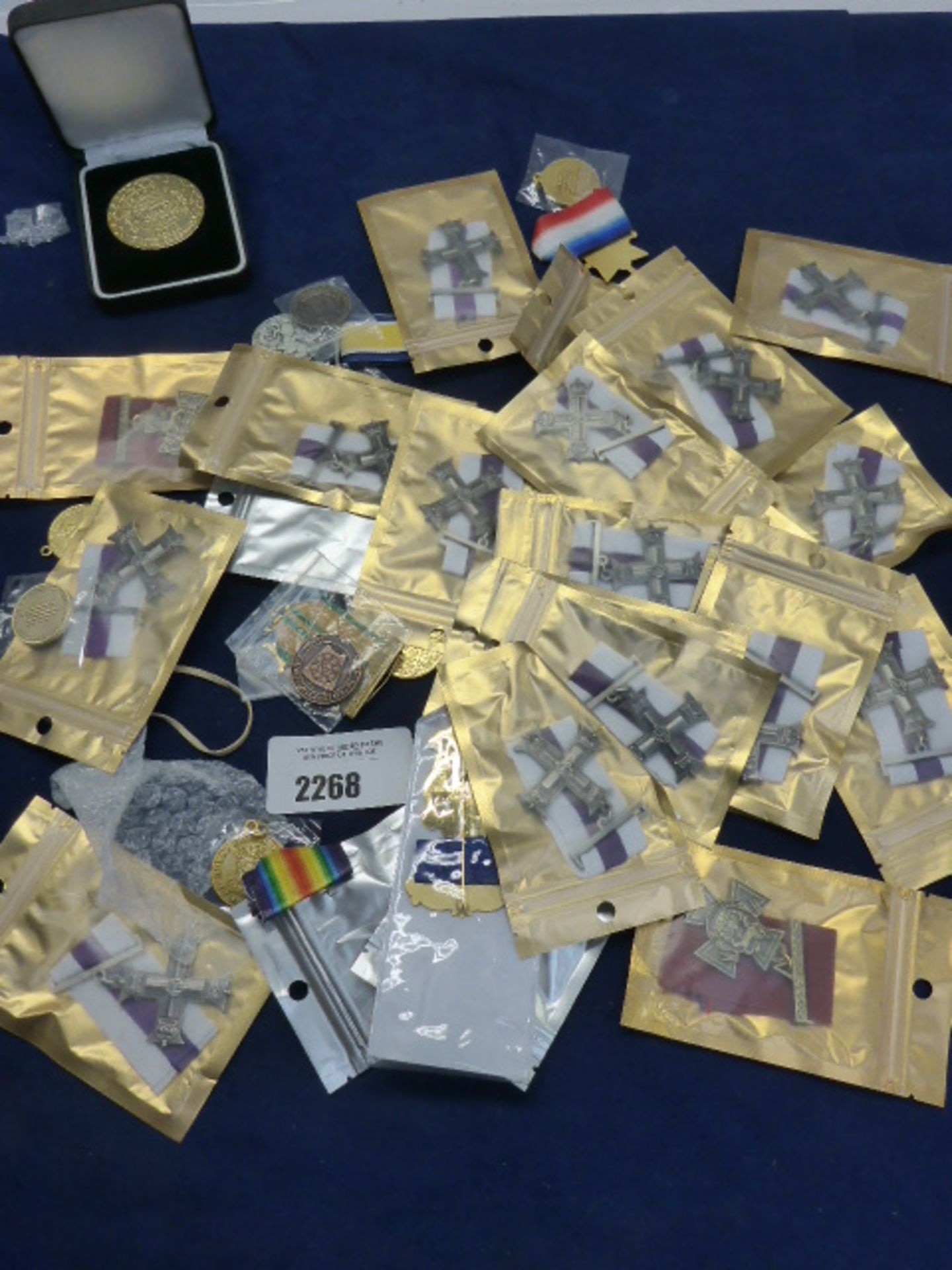 Bag containing various Replica Medals