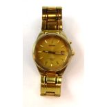 A gentleman's gold plated kinetic wristwatch by Seiko,