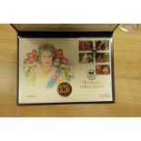 The Westminster Collection Royal Family Set: The Queen's Golden Jubilee gold coin cover comprising