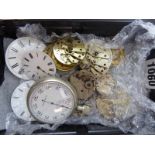 A mixed group of pocket watch movements,