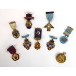 A group of badges relating to the Royal Masonic Benevolent Institute, St Andrew's Lodge, RMIG etc.
