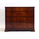 A late 19th century Scandinavian mahogany and crossbanded chest of four graduated drawers on