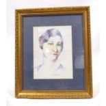 (?) Cluke (20th century), A head and shoulders portrait of a female,