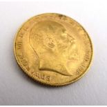 An Edwardian full sovereign dated 1908