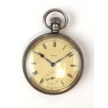 A silver cased open face pocket watch by Smiths,