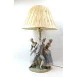 Salvador Fivio for Lladro: A 'La Tarantela' figural table lamp, retired 1989, h.