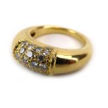 A Van Cleef & Arpels 18ct yellow gold 'Philippine' ring pave set eighteen brilliant cut diamonds
