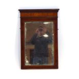 A 19th century walnut and marquetry overmantle mirror,