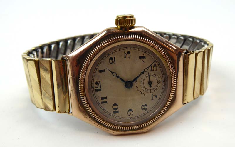 An early 20th century gentleman's yellow metal manual wind 'Oyster' wristwatch but Rolex, - Image 5 of 5